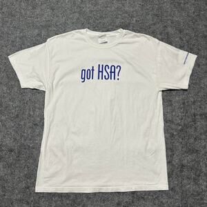 Hanes Heavyweight‎ “got HSA?” Graphic Tee White Size Large